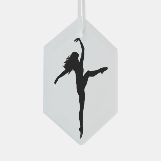 Silhouette Ballet Ornament Aus Glas (Vorderseite Rechts)