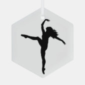 Silhouette Ballet Ornament Aus Glas (Rückseite)