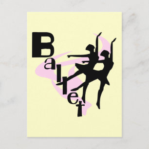 Silhouette Ballett T - Shirt und Geschenke Postkarte