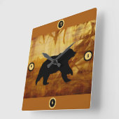 Silhouette Bamboo Wallpaper Clock Quadratische Wanduhr (Winkel)