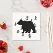 Silhouette Bären Bäume Wildnis Berg Serviette (Beispiel)