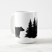 Silhouette Bären und Bäume Kaffeetasse (Vorderseite Links)