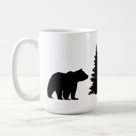 Silhouette Bären und Bäume Kaffeetasse
