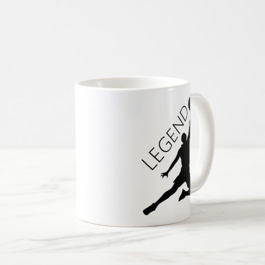 Silhouette Basketball Player Kaffeetasse (VorderseiteRechts)