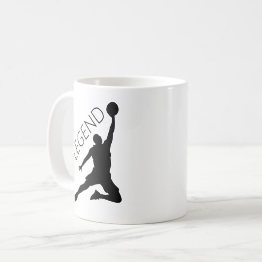 Silhouette Basketball Player Kaffeetasse (Vorderseite Links)