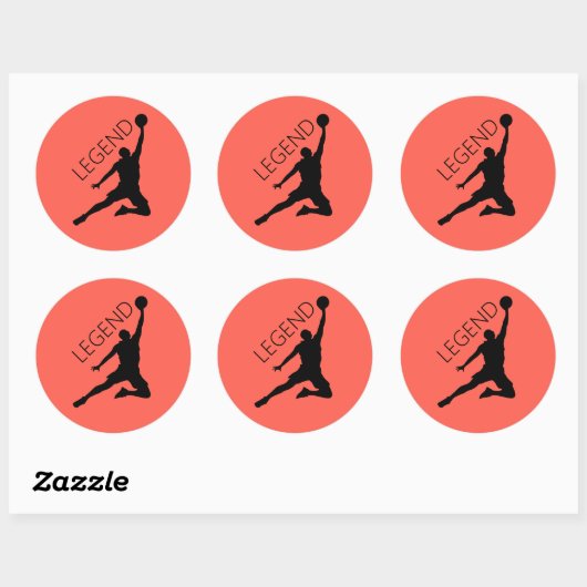 Silhouette Basketball Player Sticker Set (Blatt)