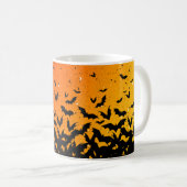 Silhouette Bats Vampire Dracula Halloween Muster Kaffeetasse (VorderseiteRechts)