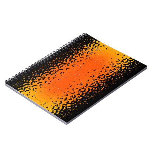 Silhouette Bats Vampire Dracula Halloween Muster Notizblock (Linke Seite)