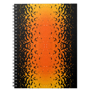 Silhouette Bats Vampire Dracula Halloween Muster Notizblock