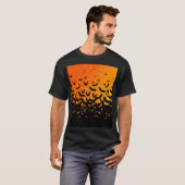 Silhouette Bats Vampire Dracula Halloween Muster T-Shirt (Vorne ganz)