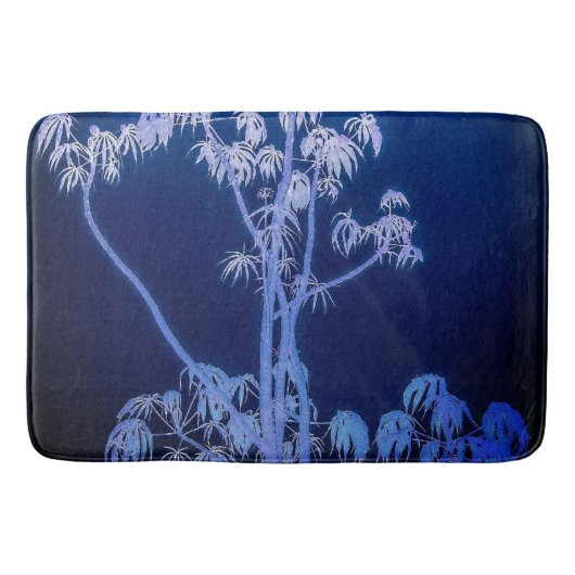 Silhouette Bäume in Royal Blues Bath Mat Badematte (Vorderseite)