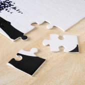 Silhouette Bäume Lila rot und gelb für Kinder Puzzle (Seite)