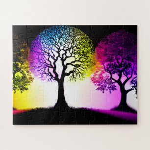 Silhouette Bäume und Fun Pastel für Kinder Puzzle