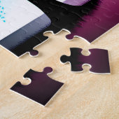 Silhouette Bäume und Lila und Orange für Kinder Puzzle (Seite)