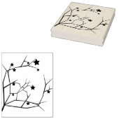 Silhouette Baumzweige und Sterne Kunst Briefmarke Gummistempel (Stempel)