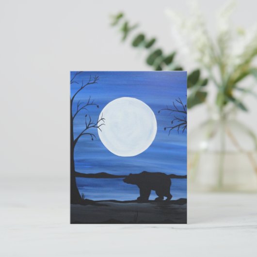 Silhouette Bear Postkarte (Stehend Vorderseite)