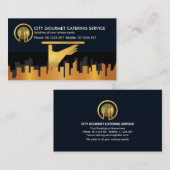 Silhouette-Bediener in Gold City Visitenkarte (Vorne/Hinten)