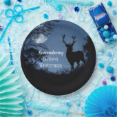 Silhouette bei der Nachtmesse Pappteller (Party)