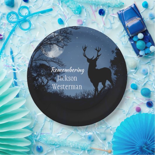 Silhouette bei der Nachtmesse Pappteller (Party)