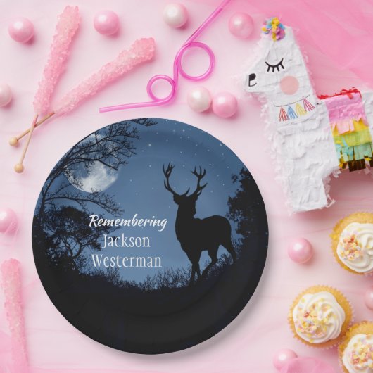 Silhouette bei der Nachtmesse Pappteller (Party)