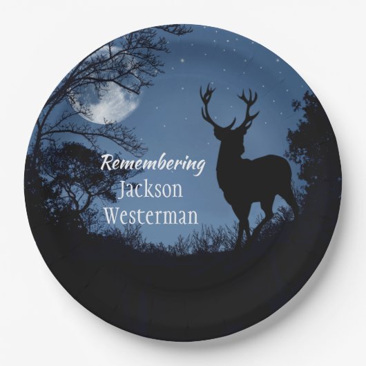 Silhouette bei der Nachtmesse Pappteller (Vorderseite)