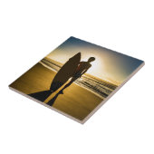 Silhouette bei Sonnenaufgang Fliese (Seite)