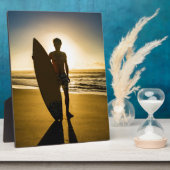 Silhouette bei Sonnenaufgang Fotoplatte (Seite)