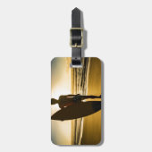 Silhouette bei Sonnenaufgang Gepäckanhänger (Vorderseite vertikal)