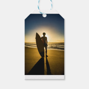 Silhouette bei Sonnenaufgang Geschenkanhänger