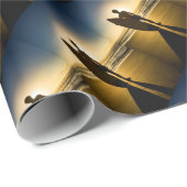 Silhouette bei Sonnenaufgang Geschenkpapier (Rolleneckpunkt)