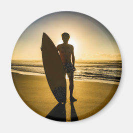 Silhouette bei Sonnenaufgang Magnet