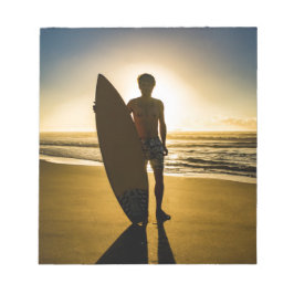 Silhouette bei Sonnenaufgang Notizblock