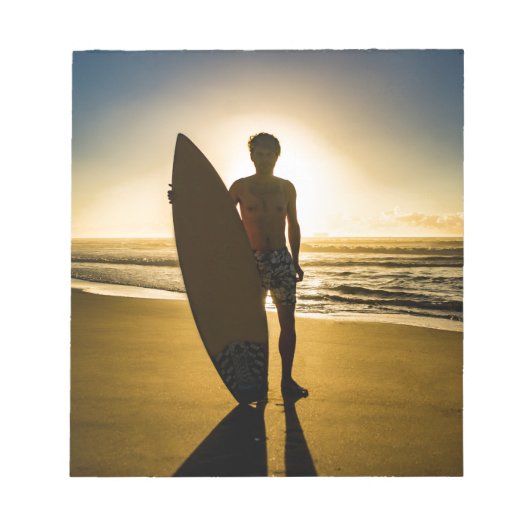 Silhouette bei Sonnenaufgang Notizblock (Vorderseite)