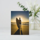 Silhouette bei Sonnenaufgang Postkarte (Stehend Vorderseite)