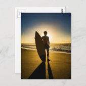 Silhouette bei Sonnenaufgang Postkarte (Vorne/Hinten)