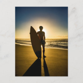 Silhouette bei Sonnenaufgang Postkarte