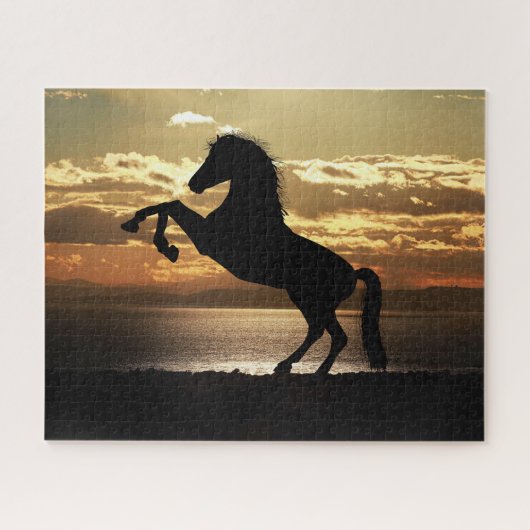 Silhouette bei Sonnenuntergang, Jigsaw Puzzle (Horizontal)