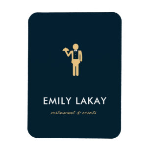 Silhouette Beige Kellnerblau Magnet