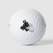Silhouette Billy Goat Gray Golfball (Vorderseite)