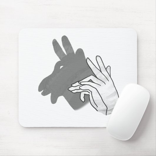 Silhouette Billy Goat Gray Mousepad (Mit Mouse)