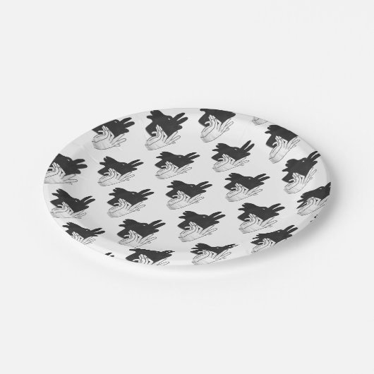 Silhouette Billy Goat Gray Pappteller (Schrägansicht)