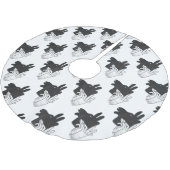 Silhouette Billy Goat Gray Polyester Weihnachtsbaumdecke (Schrägansicht)