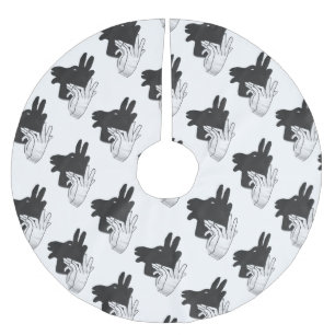 Silhouette Billy Goat Gray Polyester Weihnachtsbaumdecke