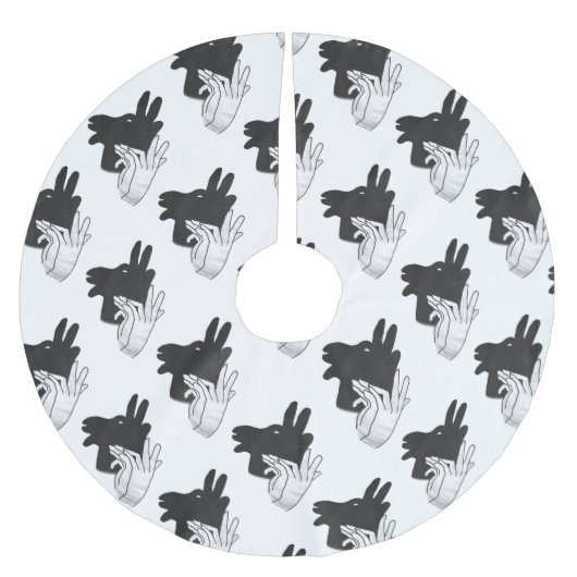 Silhouette Billy Goat Gray Polyester Weihnachtsbaumdecke (Vorderseite)