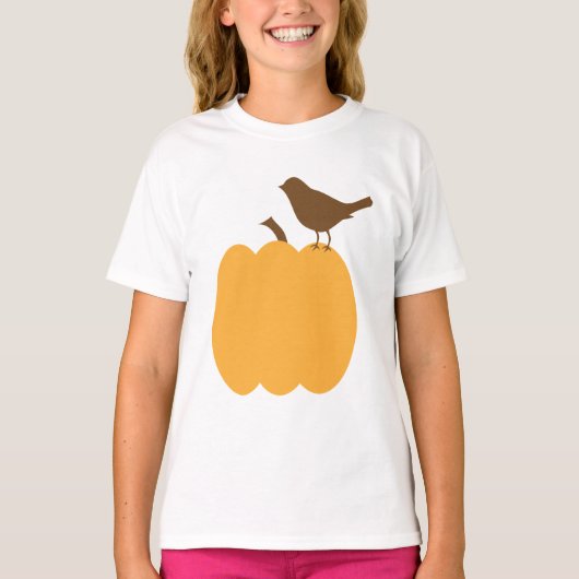 Silhouette Bird und Pumpkin T-Shirt (Vorderseite)