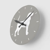 Silhouette Black and Tan Coonhound Runde Wanduhr (Winkel)
