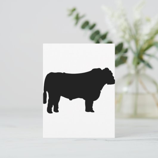 Silhouette Black Angus Postkarte (Stehend Vorderseite)