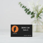 Silhouette Black Bird Rave Logo Business Card Visitenkarte (Stehend Vorderseite)