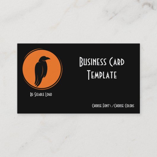 Silhouette Black Bird Rave Logo Business Card Visitenkarte (Vorderseite)