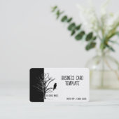 Silhouette Black Bird Raven Business Card Visitenkarte (Stehend Vorderseite)